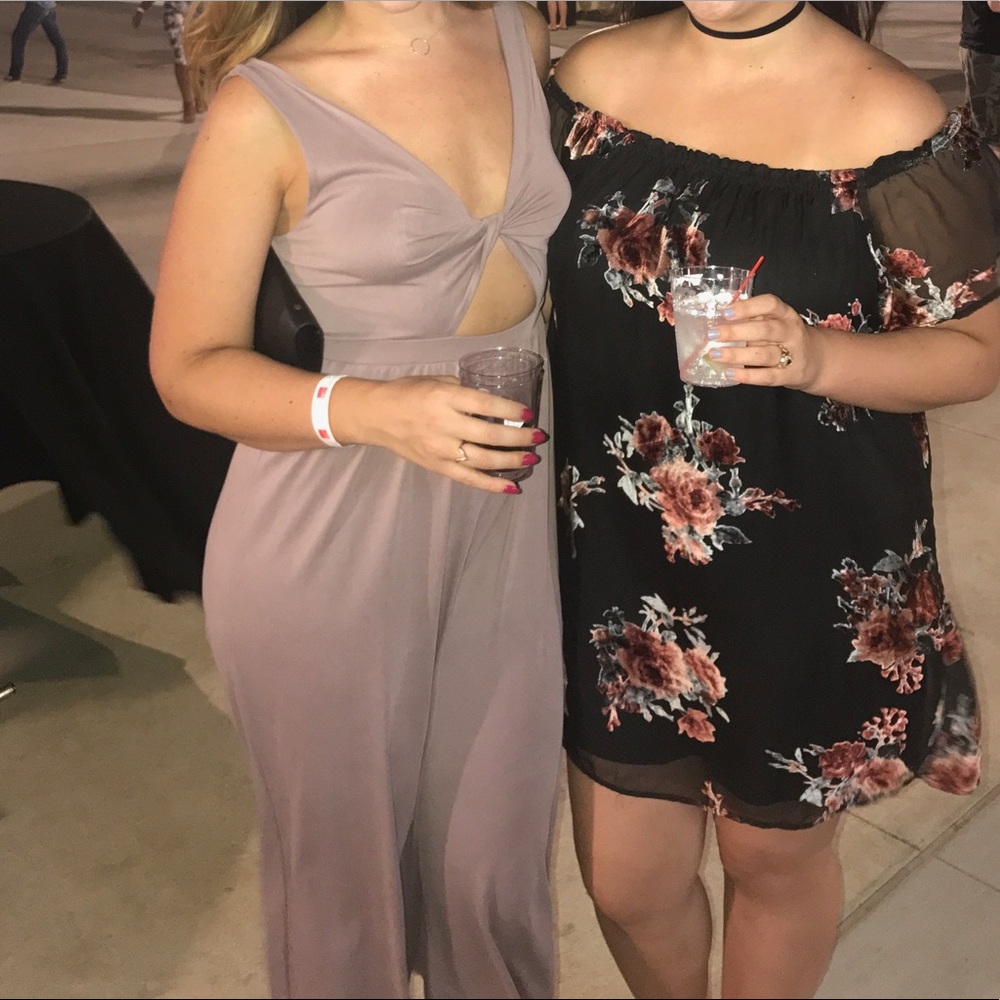 Mauve twist front romper